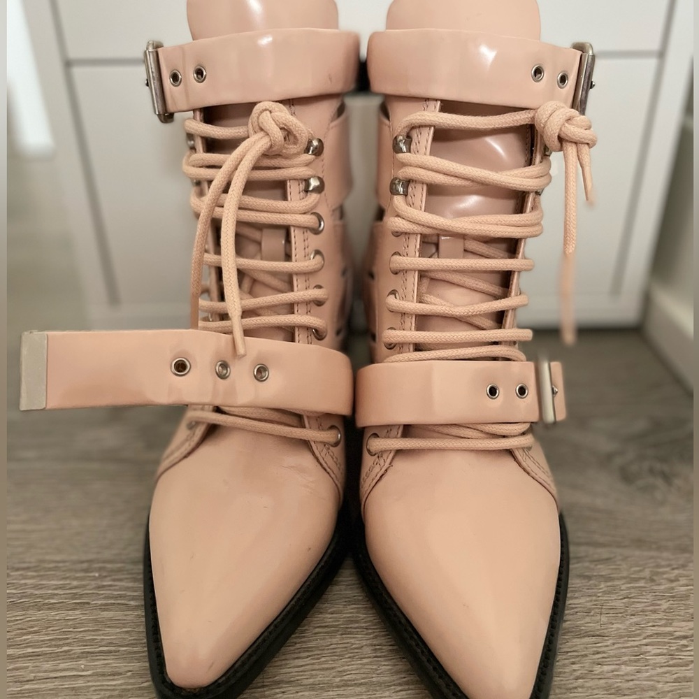 Chloe Pink Smooth Leather Rylee Ankle Boots Size US 6.5 or 36 1/2